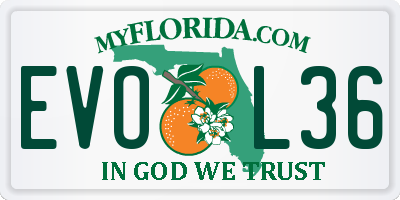 FL license plate EVOL36