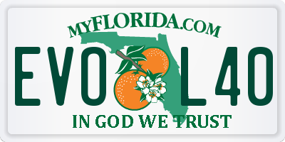 FL license plate EVOL40