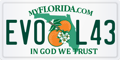 FL license plate EVOL43