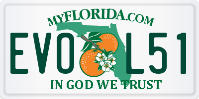 FL license plate EVOL51