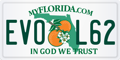 FL license plate EVOL62
