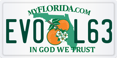 FL license plate EVOL63