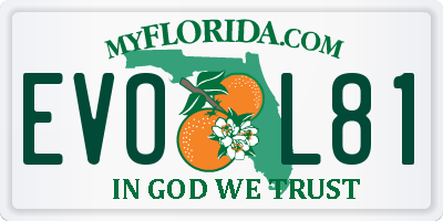 FL license plate EVOL81