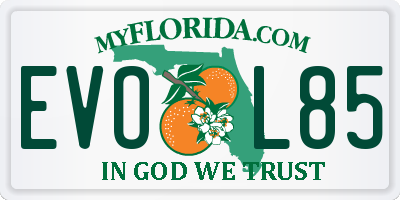 FL license plate EVOL85
