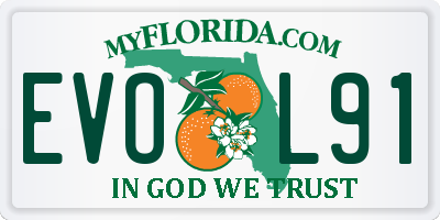 FL license plate EVOL91