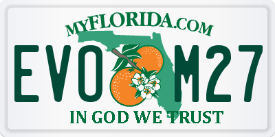 FL license plate EVOM27