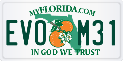 FL license plate EVOM31