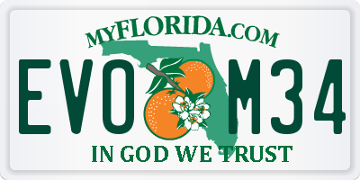 FL license plate EVOM34