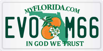 FL license plate EVOM66