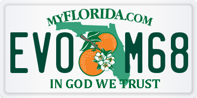 FL license plate EVOM68