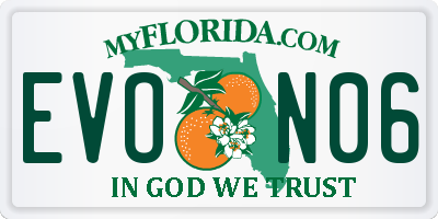 FL license plate EVON06