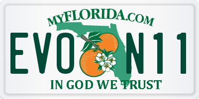 FL license plate EVON11