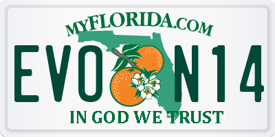FL license plate EVON14