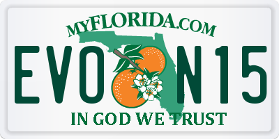 FL license plate EVON15
