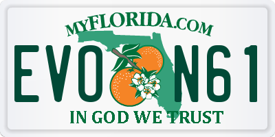 FL license plate EVON61