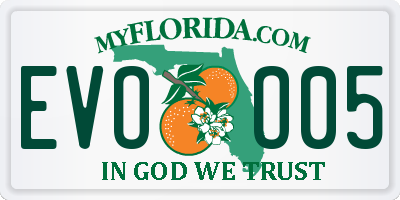 FL license plate EVOO05
