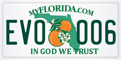 FL license plate EVOO06