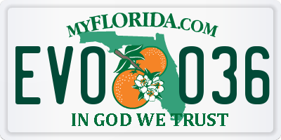 FL license plate EVOO36
