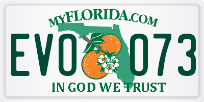 FL license plate EVOO73