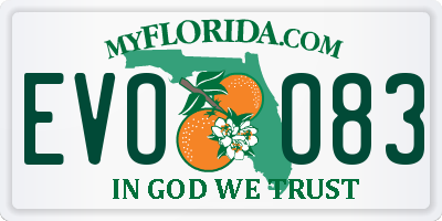 FL license plate EVOO83