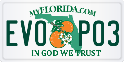 FL license plate EVOP03