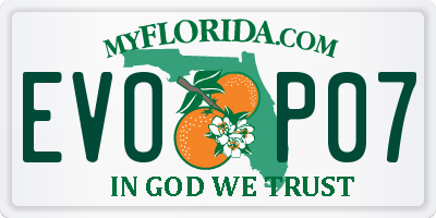 FL license plate EVOP07