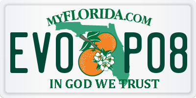 FL license plate EVOP08