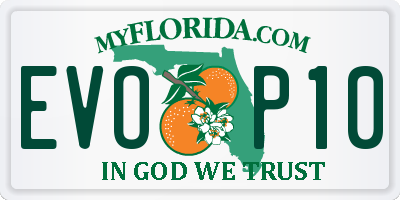FL license plate EVOP10