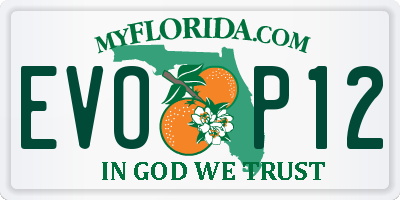 FL license plate EVOP12