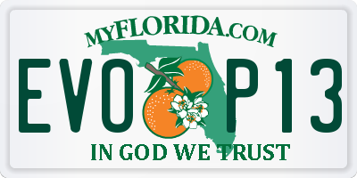 FL license plate EVOP13