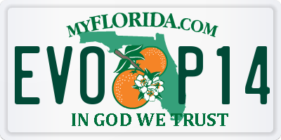 FL license plate EVOP14