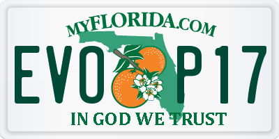 FL license plate EVOP17