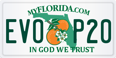 FL license plate EVOP20