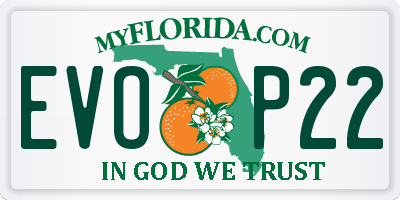 FL license plate EVOP22
