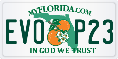 FL license plate EVOP23