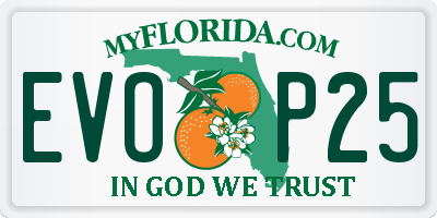 FL license plate EVOP25