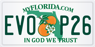 FL license plate EVOP26