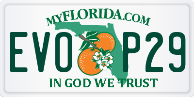 FL license plate EVOP29