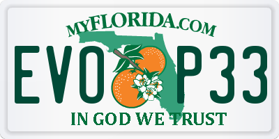 FL license plate EVOP33