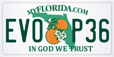 FL license plate EVOP36