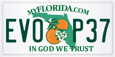 FL license plate EVOP37