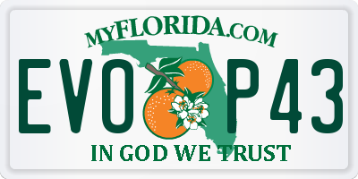 FL license plate EVOP43