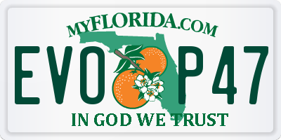 FL license plate EVOP47