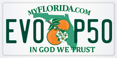 FL license plate EVOP50