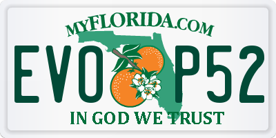 FL license plate EVOP52