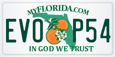 FL license plate EVOP54