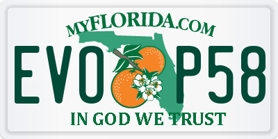 FL license plate EVOP58