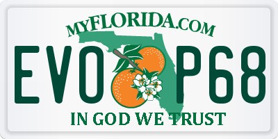 FL license plate EVOP68