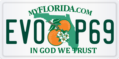 FL license plate EVOP69