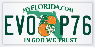 FL license plate EVOP76